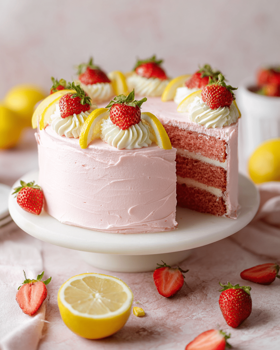 Strawberry Lemon Layer Cake