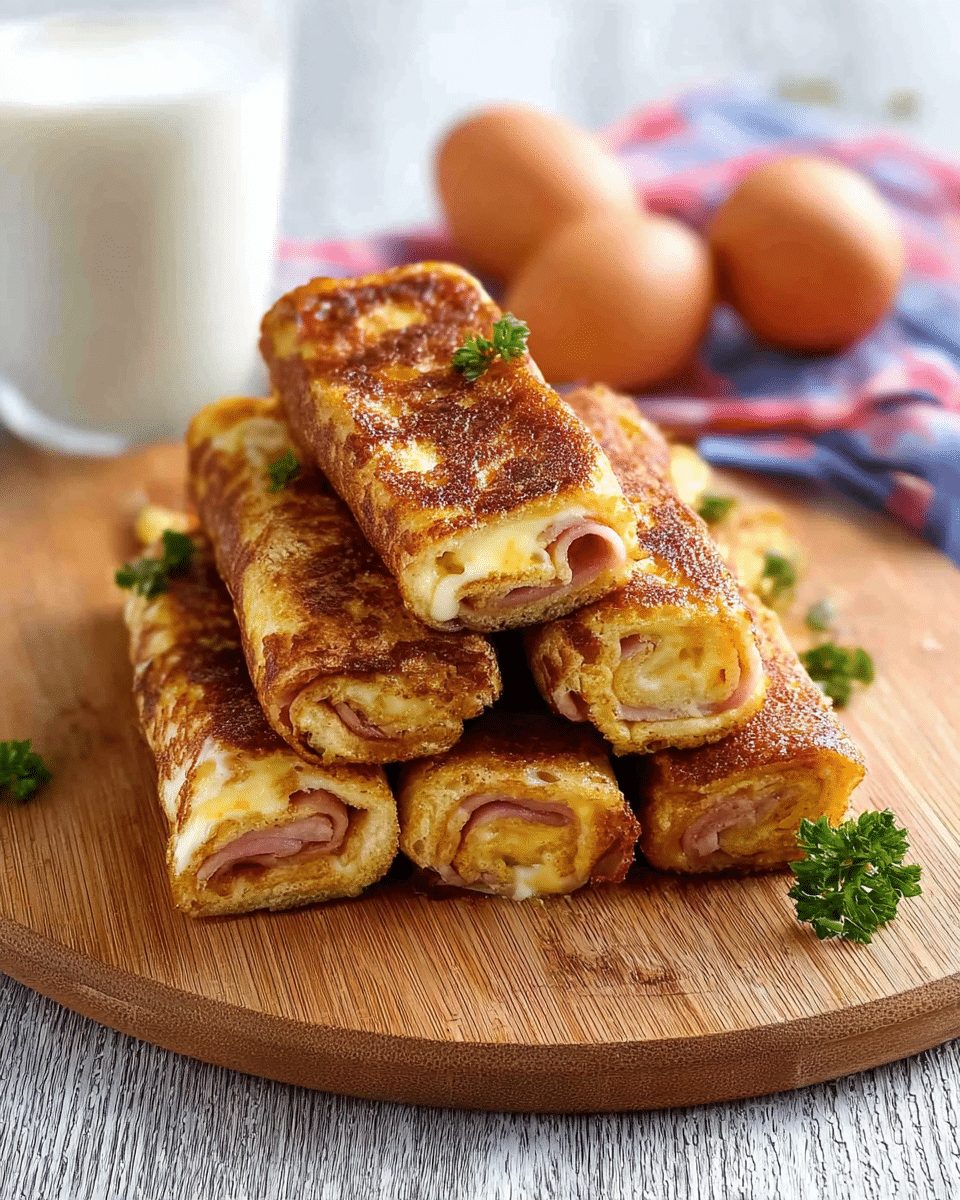 Ham & Cheese French Toast Roll Ups