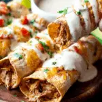 Pulled Pork Taquitos with Chipotle Ranch Dressing