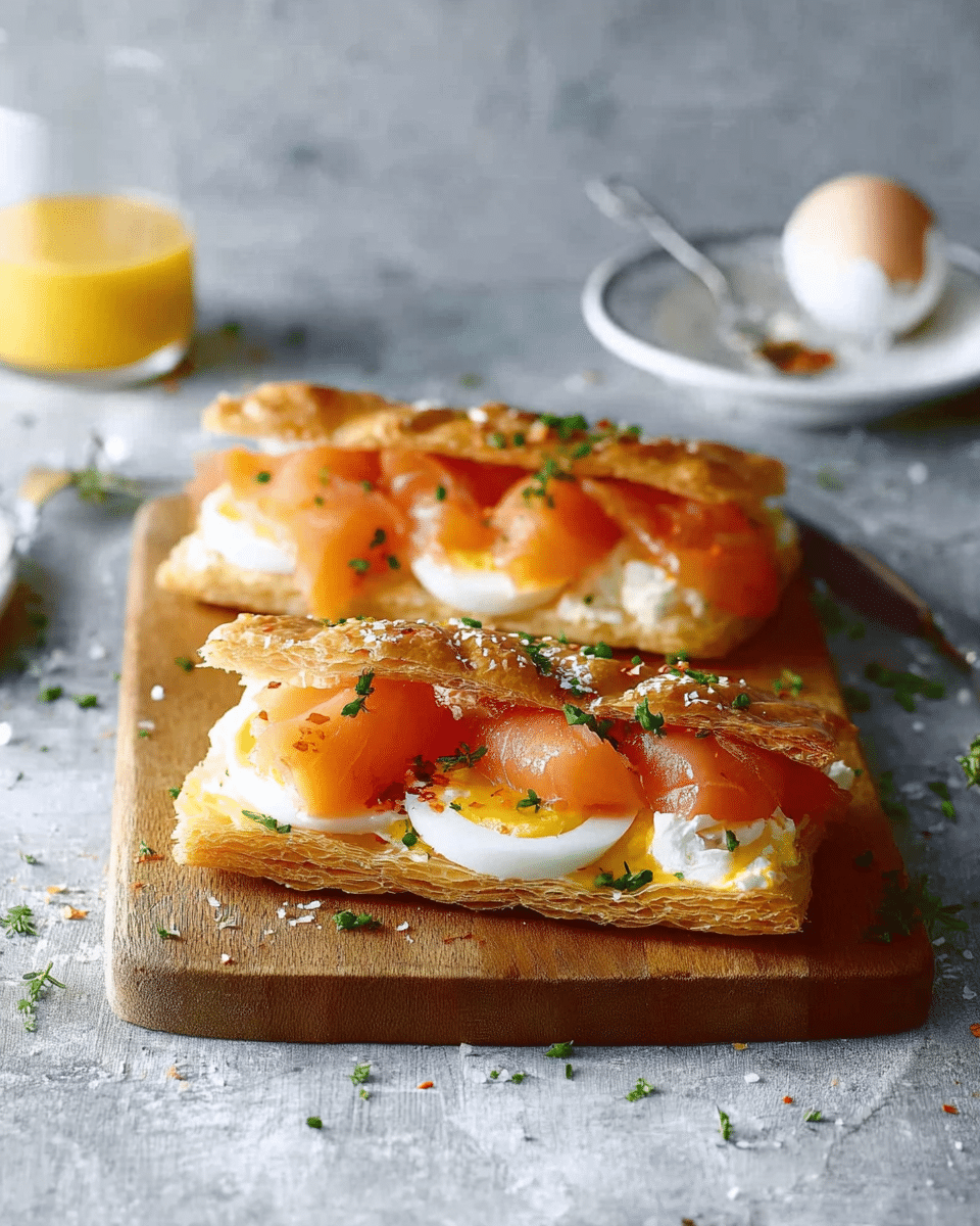 Smoked Salmon and Egg Breakfast Mille Feuille