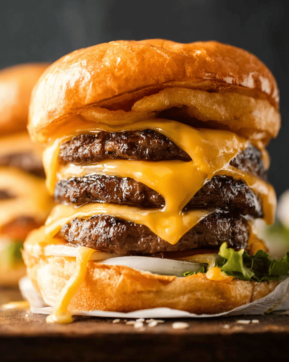Grilled Wisconsin Butter Burger Stack