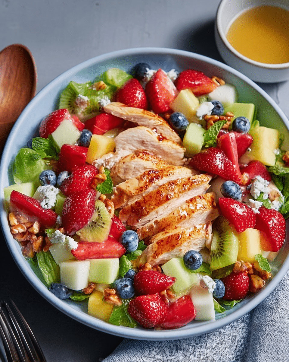 Tangy Chicken Salad with Mixed Fruits