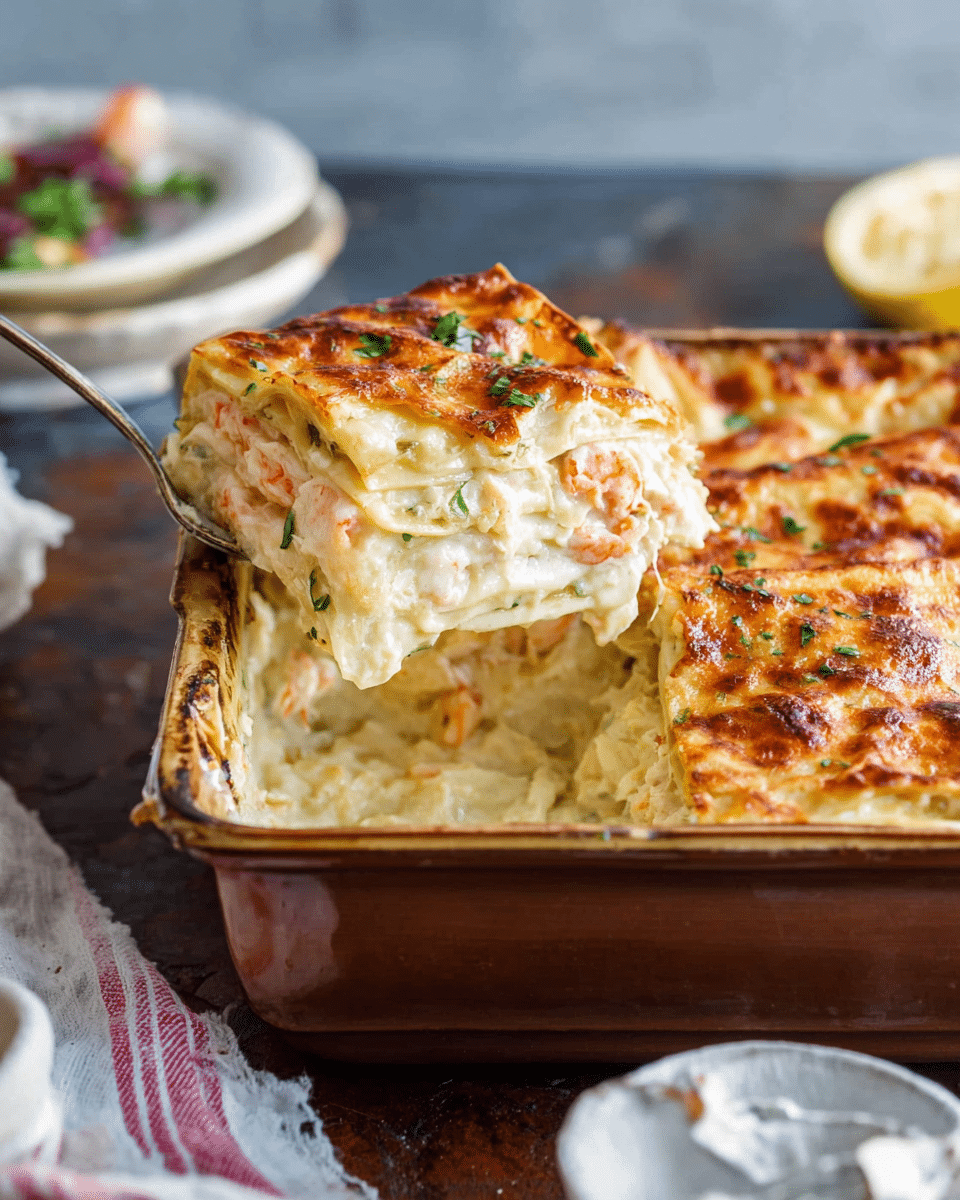 Cheesy Seafood Lasagna