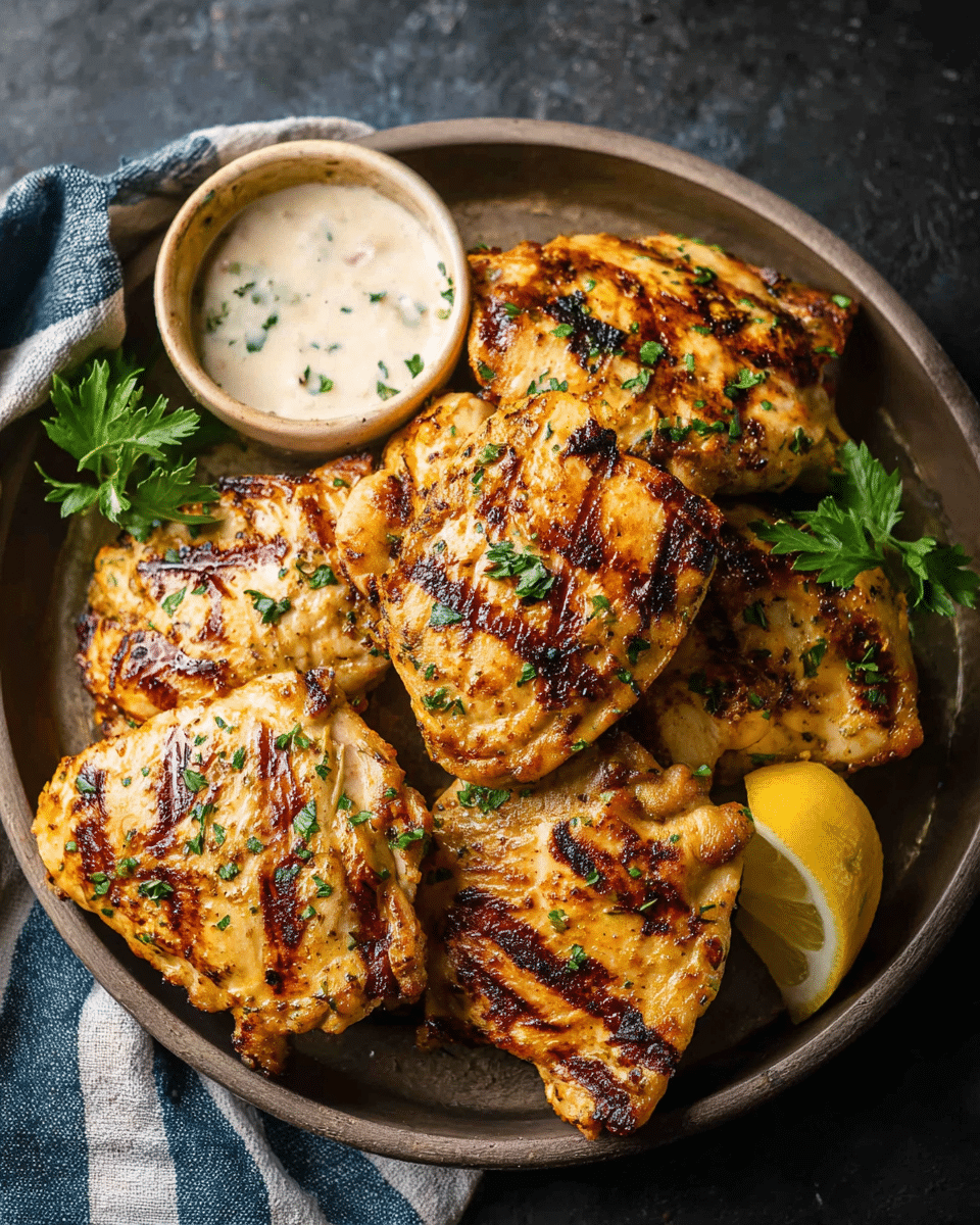 Grilled Yogurt-Marinated Chicken Thighs
