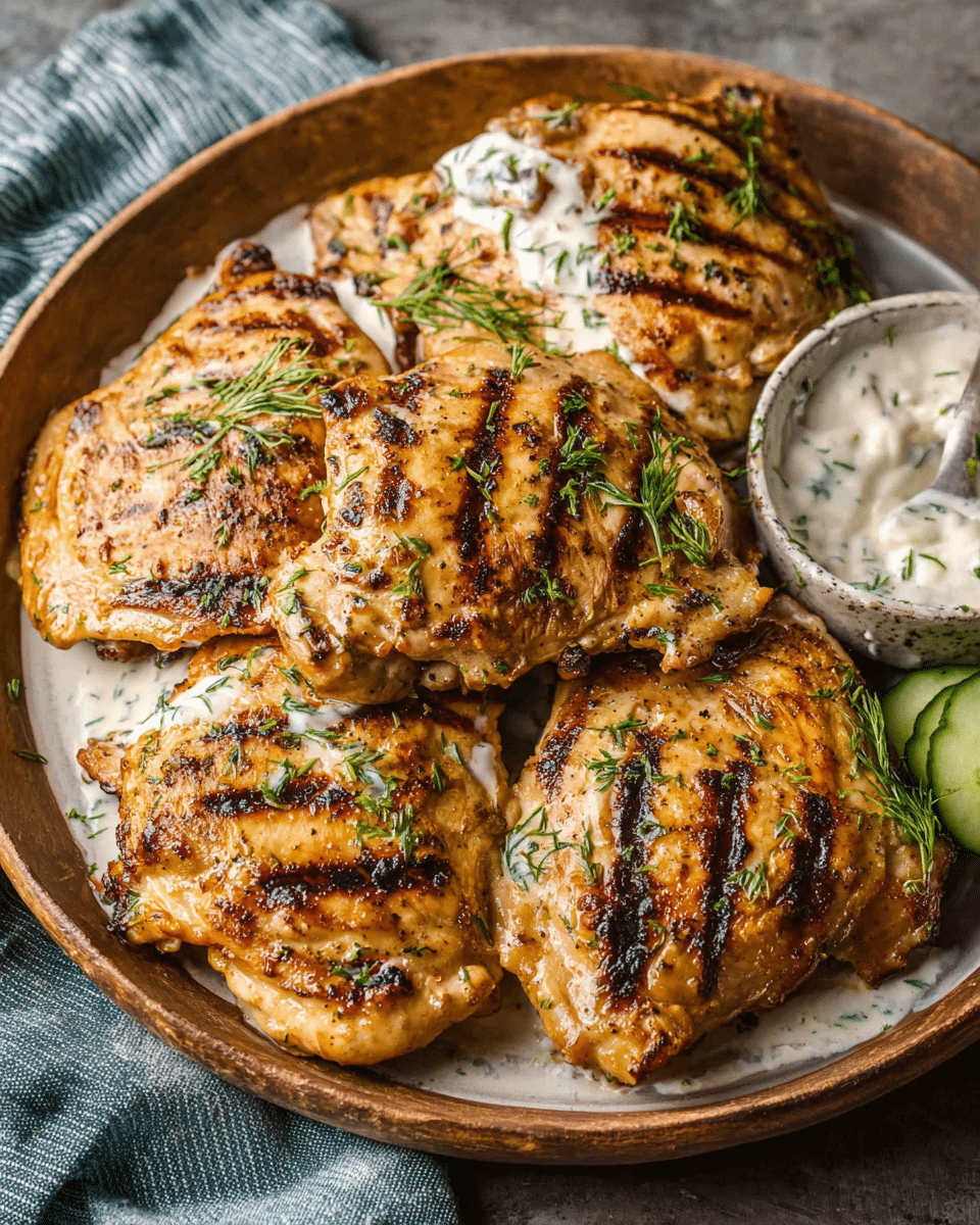 Succulent Grilled Chicken Thighs with a Creamy Yogurt Marinade