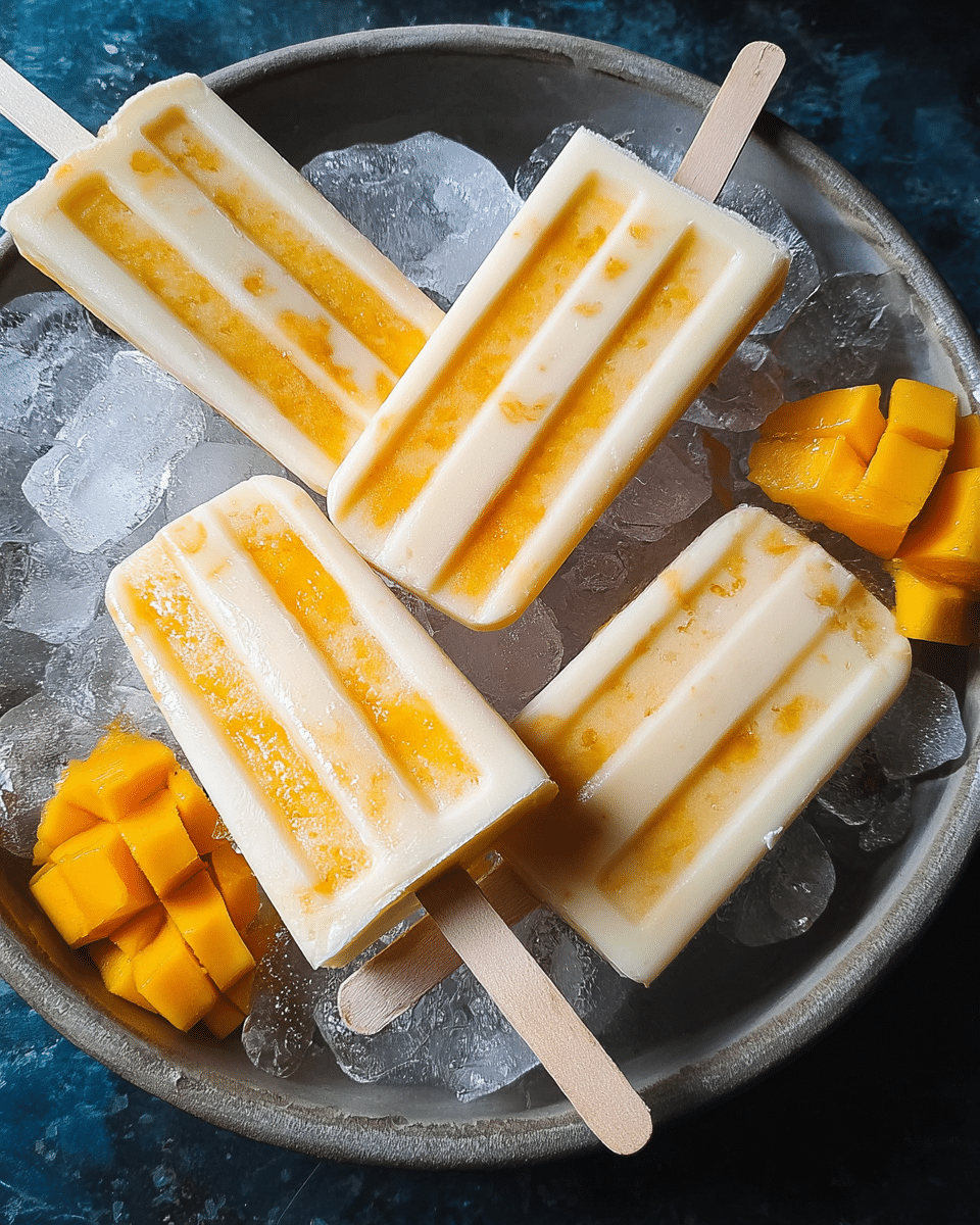 Tropical Mango Sticky Rice Ice Pops