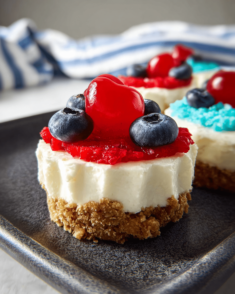 Patriotic Cheesecake Bites