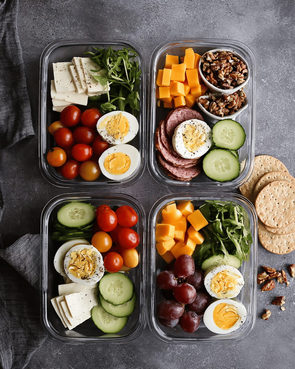 Power Protein Snack Bento with Eggs, Veggies & Hummus