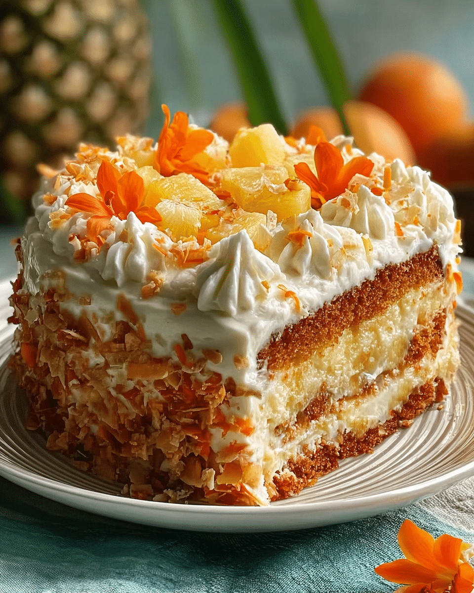 Hawaiian Pineapple Carrot Cream Cake