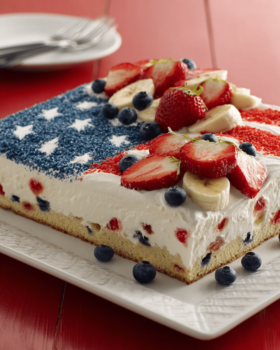 Stars and Stripes Flag Cake