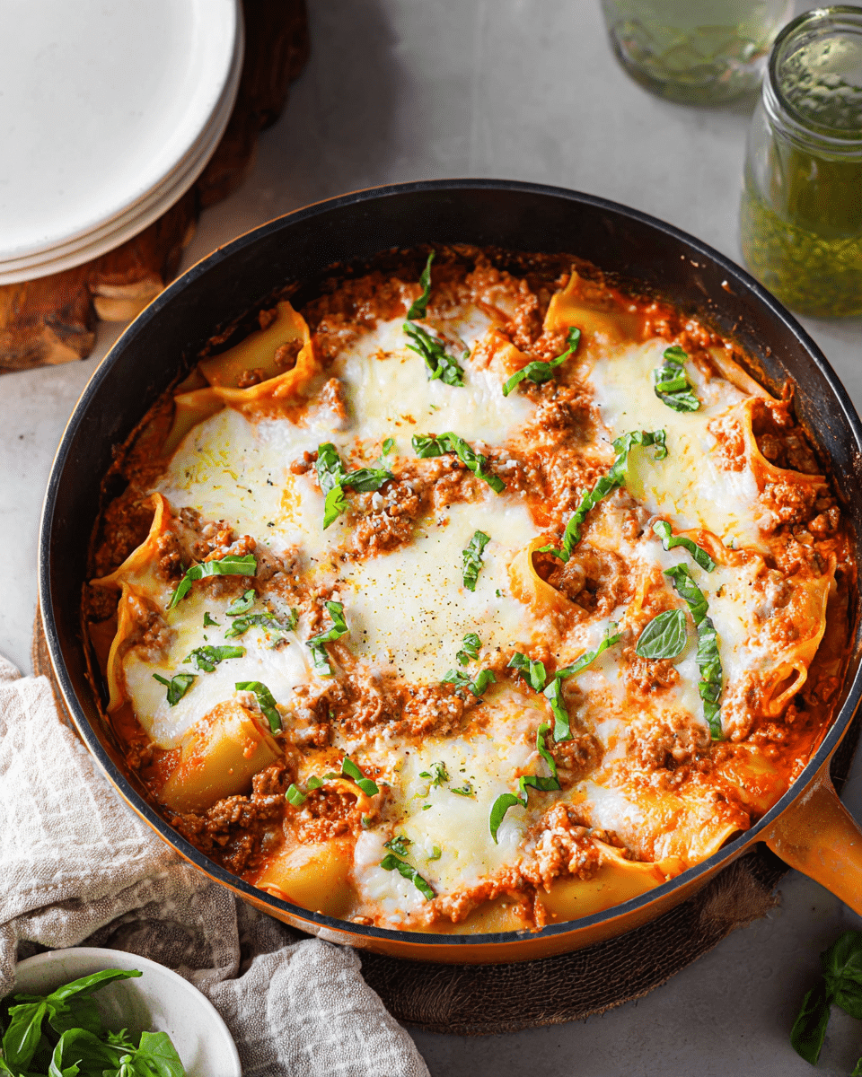 One-Pan Skillet Lasagna with Savory Layers of Flavor