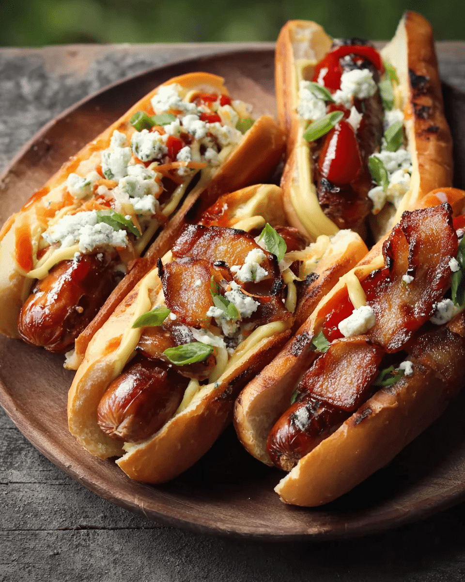 Perfectly Grilled Hot Dogs with Rich Buttered Buns and Tasty Toppings