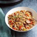 Southern-Style Slow Cooker Hoppin' John with Smoky Ham and Black-eyed Peas