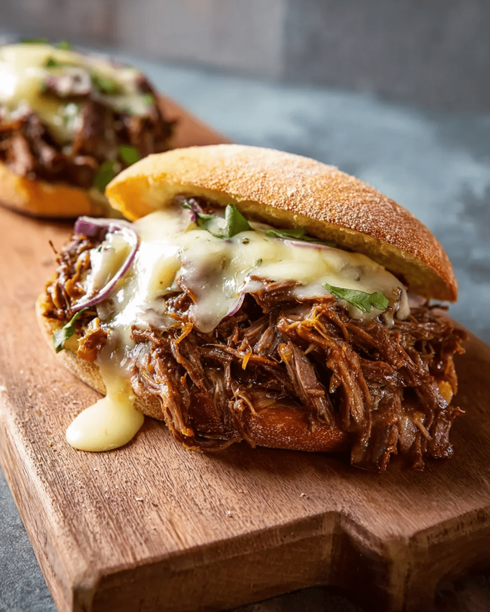 Slow Cooker Drip Beef Sandwiches