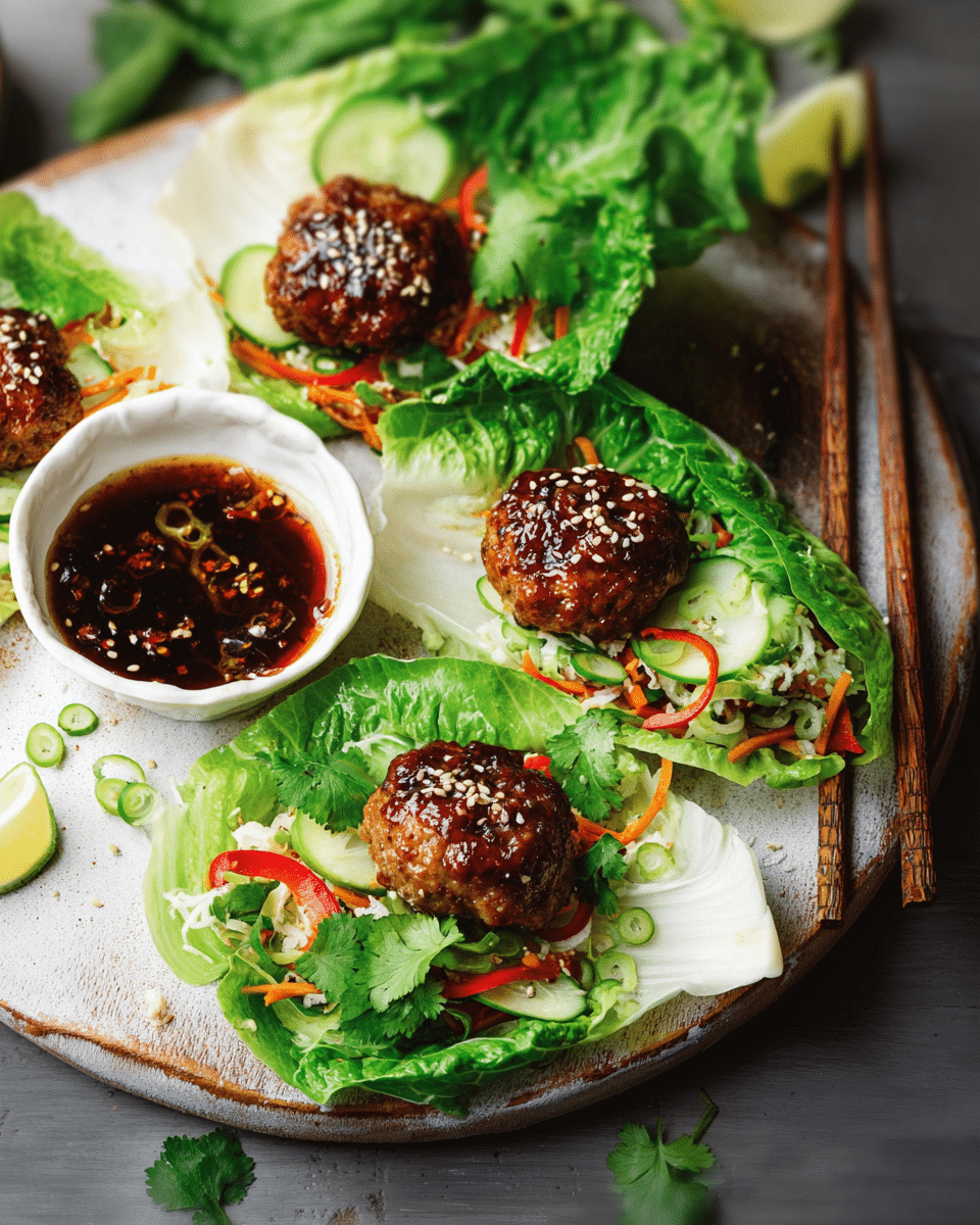 Sticky San Choy Bao Pork Rissoles
