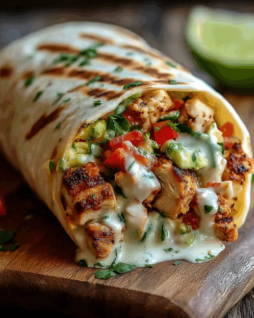 Easy Chipotle Ranch Grilled Chicken Burrito