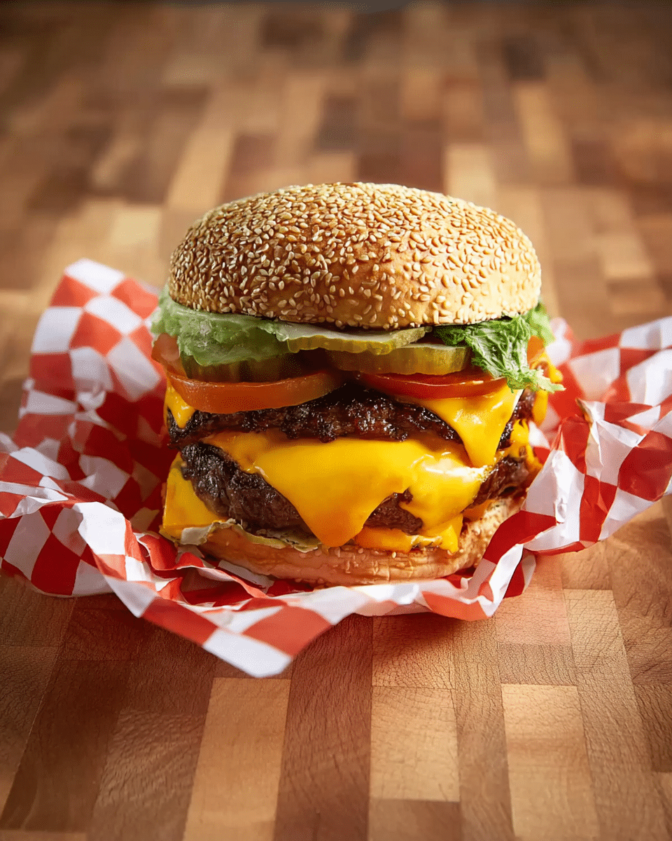 Juicy Double Cheeseburger with Special Sauce