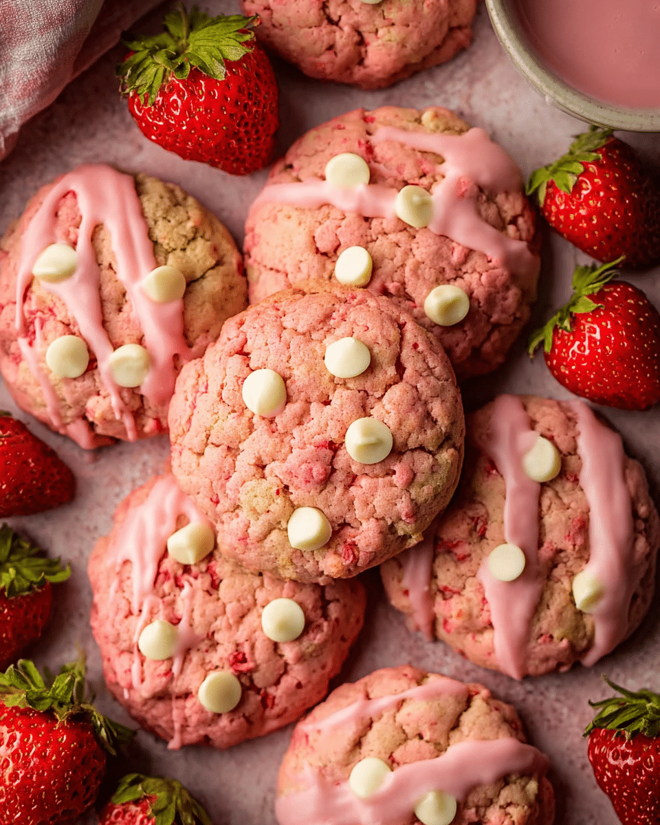 White Chocolate Chip Strawberry Cookies
