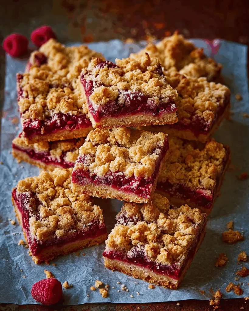 Plum & Raspberry Crumble Bars