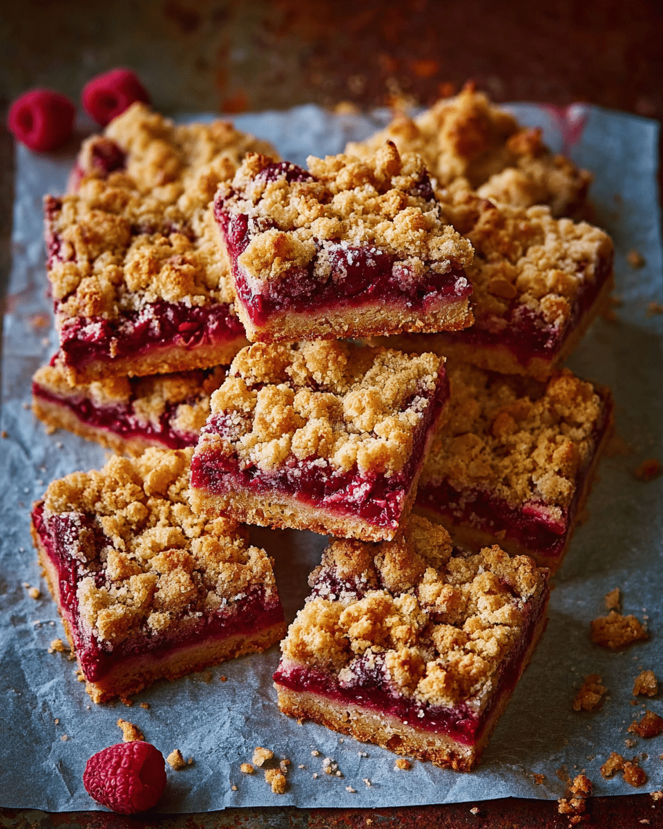 Plum & Raspberry Crumble Bars