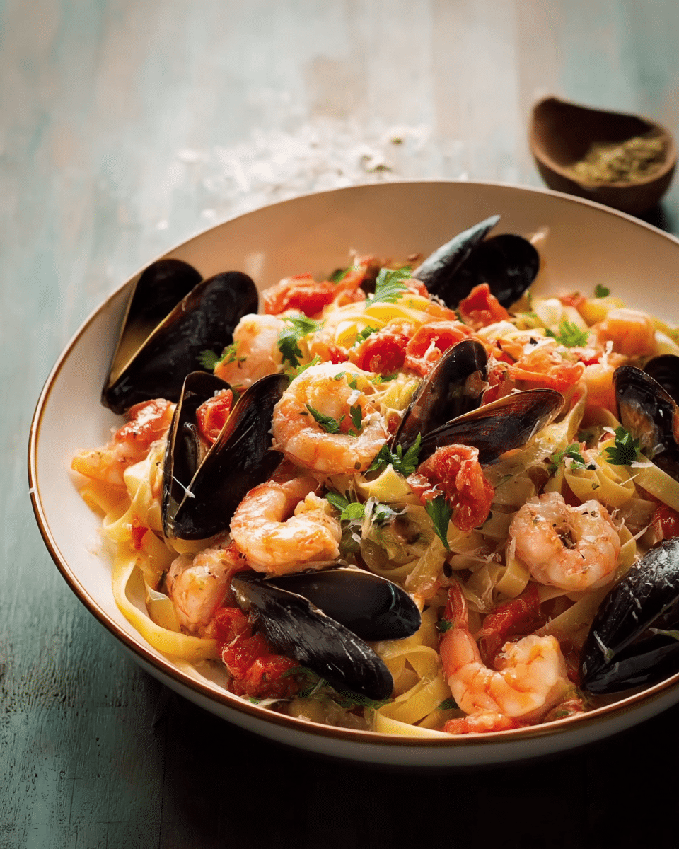 Pasta with Mussels and Shrimp