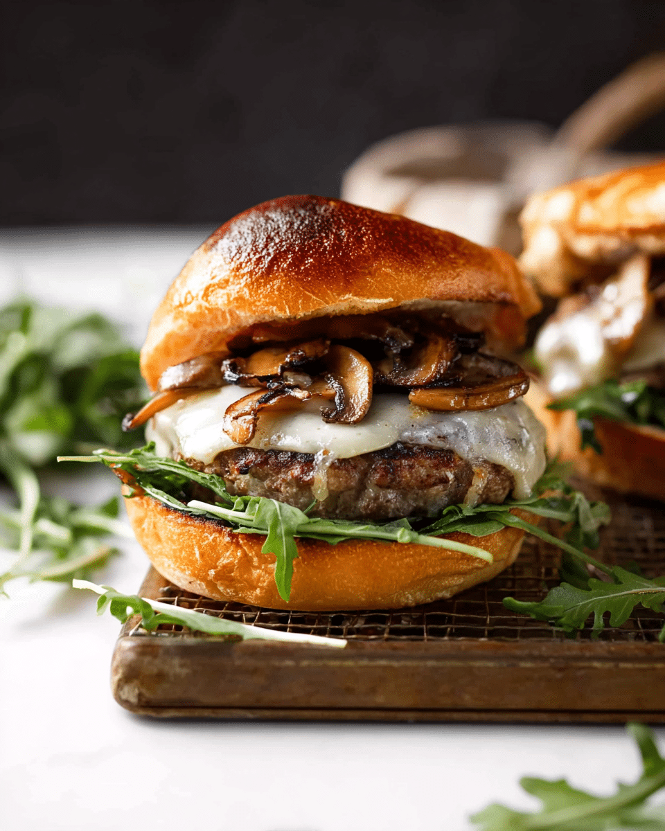 Mushroom Swiss Burgers