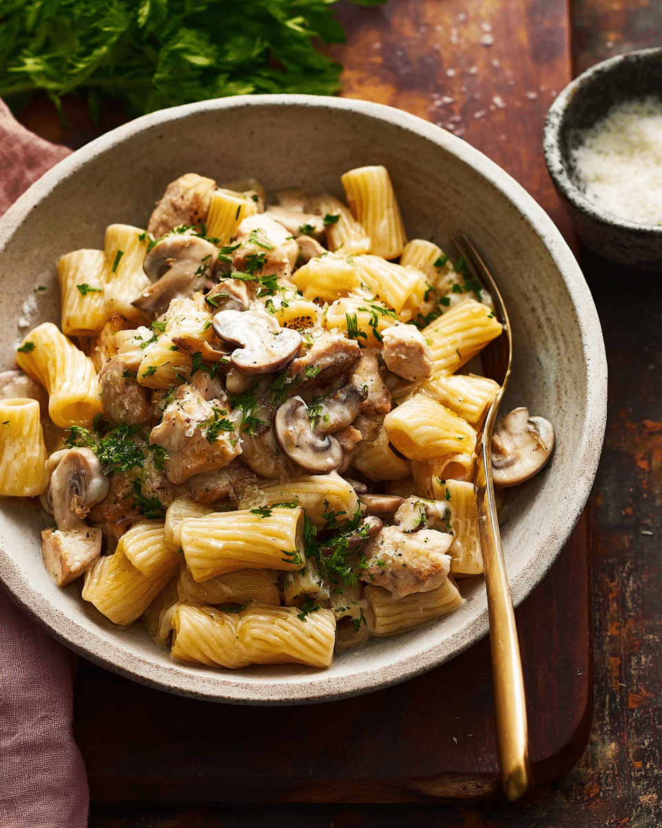 Creamy Chicken and Mushroom Pasta Delight