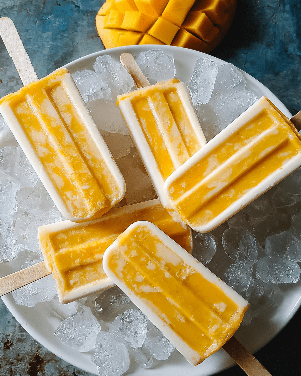 Mango Sticky Rice Popsicles