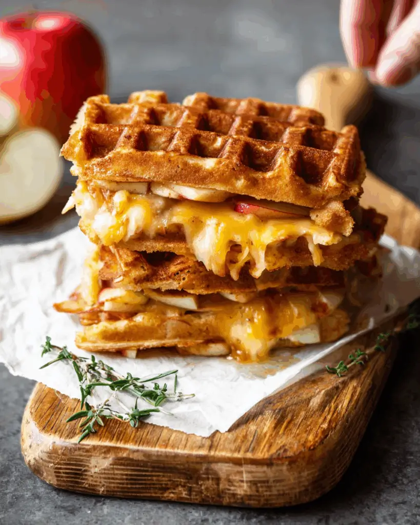 Apple Cheddar Waffle Sandwich