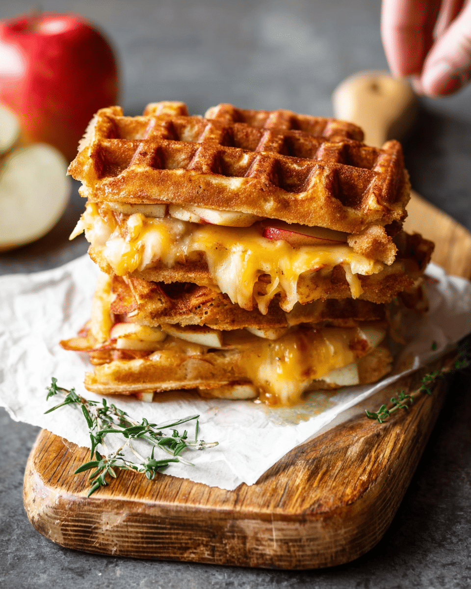 Apple Cheddar Waffle Sandwich