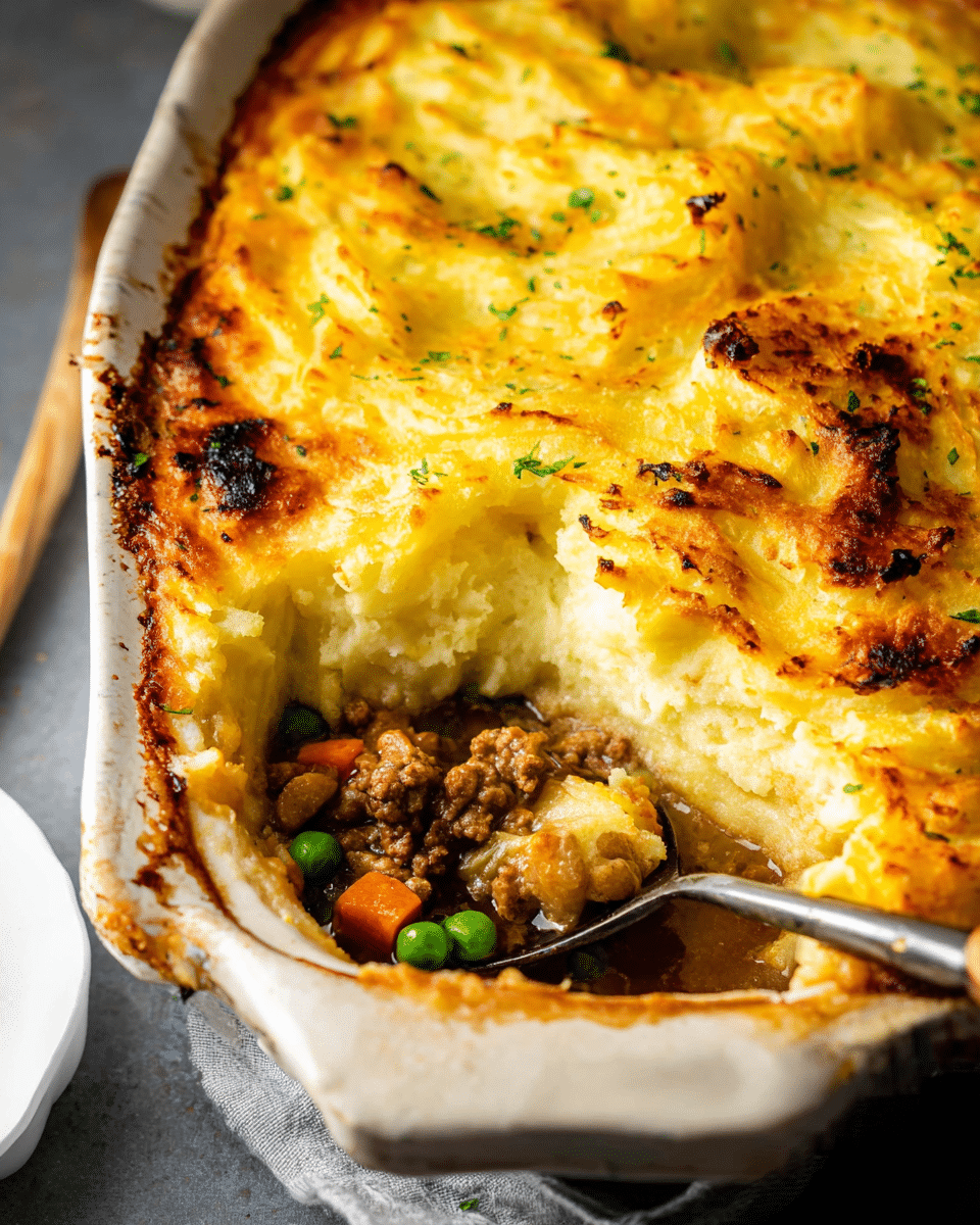 Classic Shepherd's Pie with a Savory Meat and Potato Topping