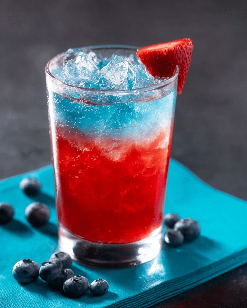 Festive Red, White, and Blue Cocktail