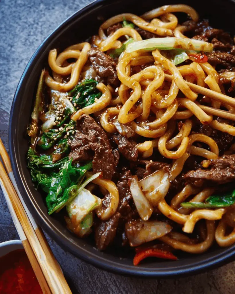 Simple Black Pepper Beef Udon