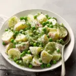 Creamy Potato Salad with Fresh Green Peas