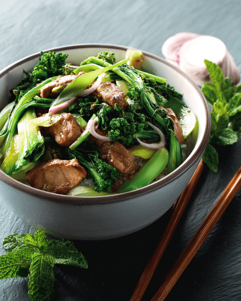 Garlic Pork & Asian Veggie Stir-Fry