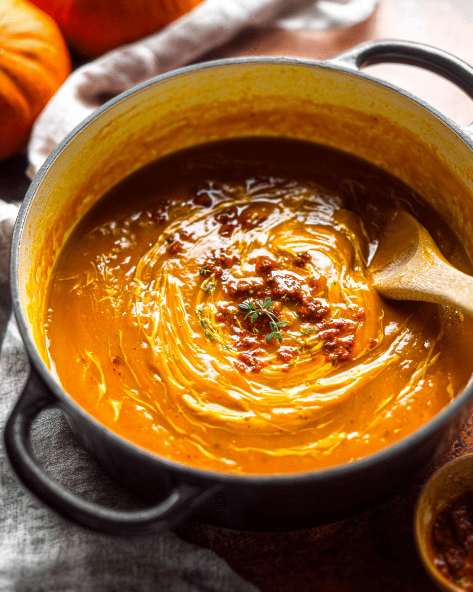 Spicy Chorizo Pumpkin Soup