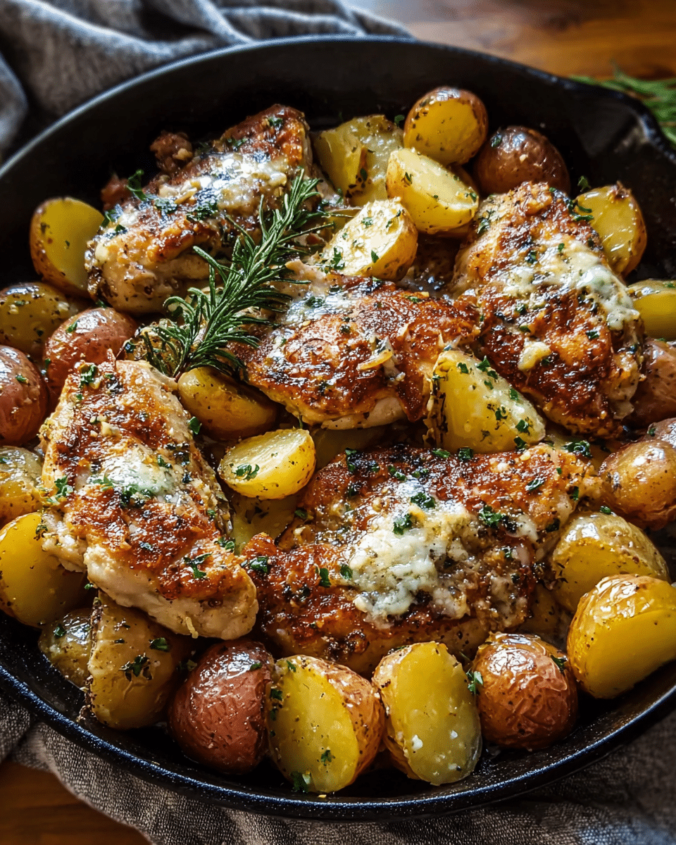 Garlic Parmesan Chicken and Potatoes One-Pan Dinner