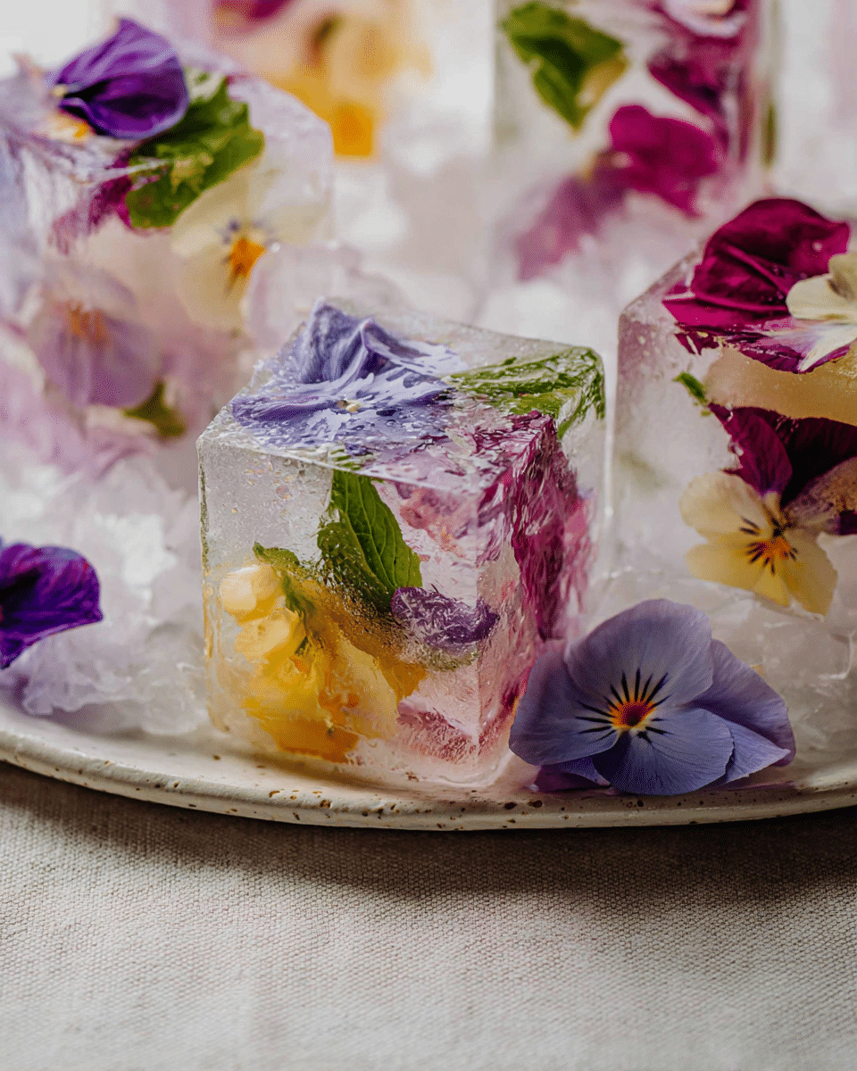 Edible Flower Ice Cubes