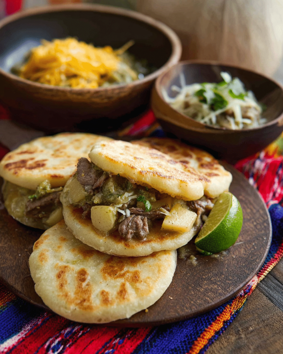 Gorditas de Chile Verde con Carne y Papas