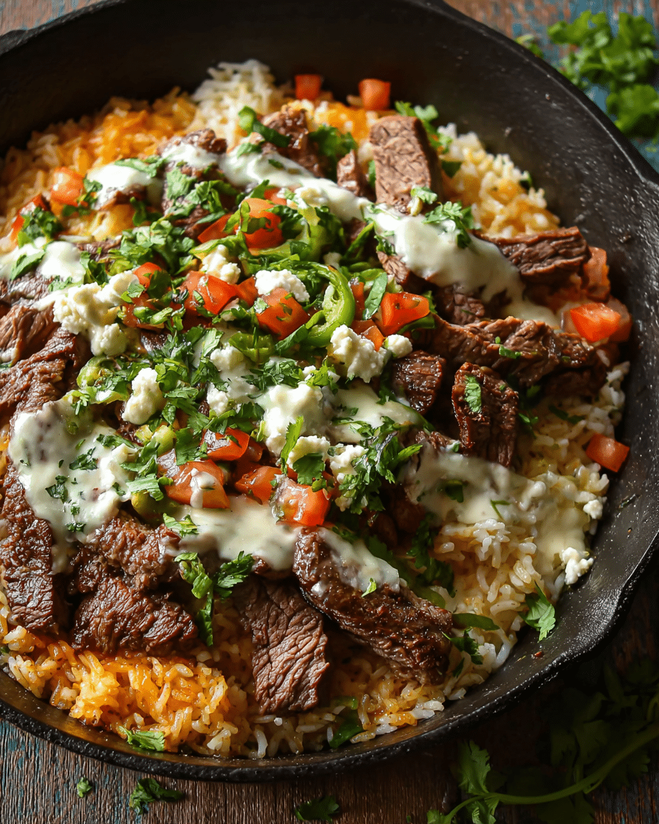 Steak Queso Rice