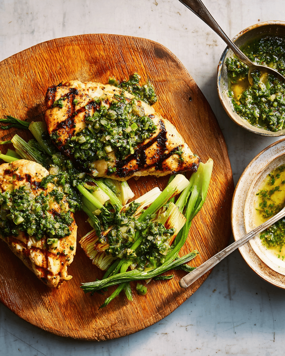 Grilled Chicken with Charred Scallion Chimichurri