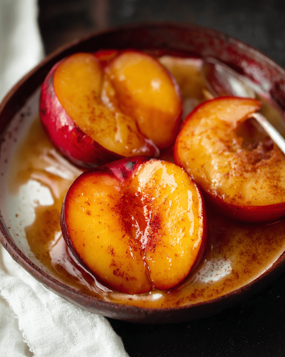 Baked Nectarines with Cinnamon Honey Sauce
