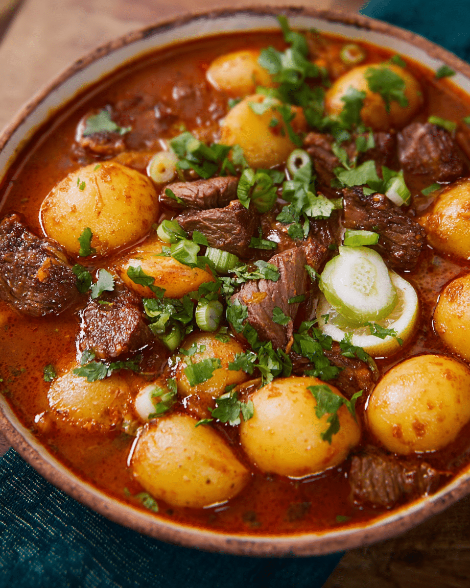 One-Pot Mexican Beef and Potato Stew with Guajillo Sauce