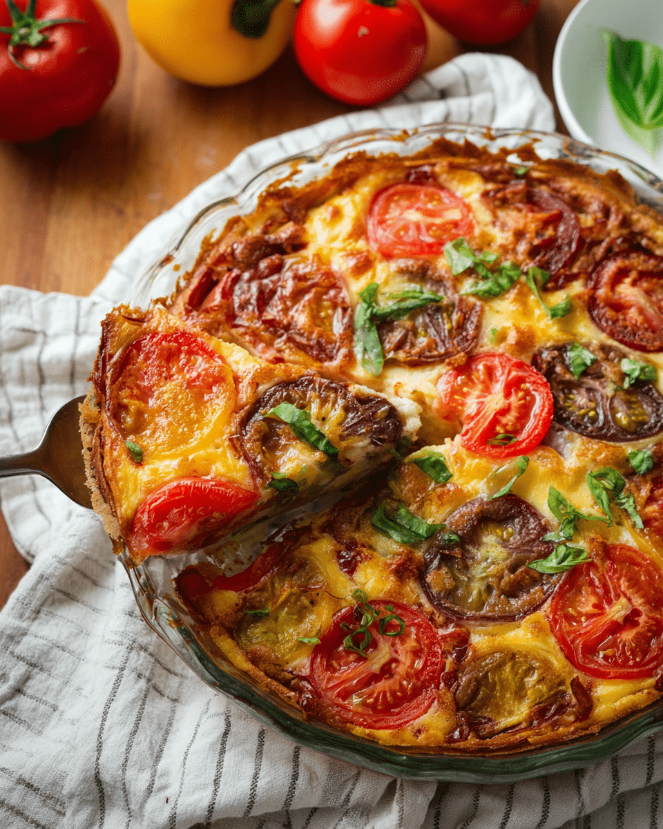 Crustless Tomato Pie