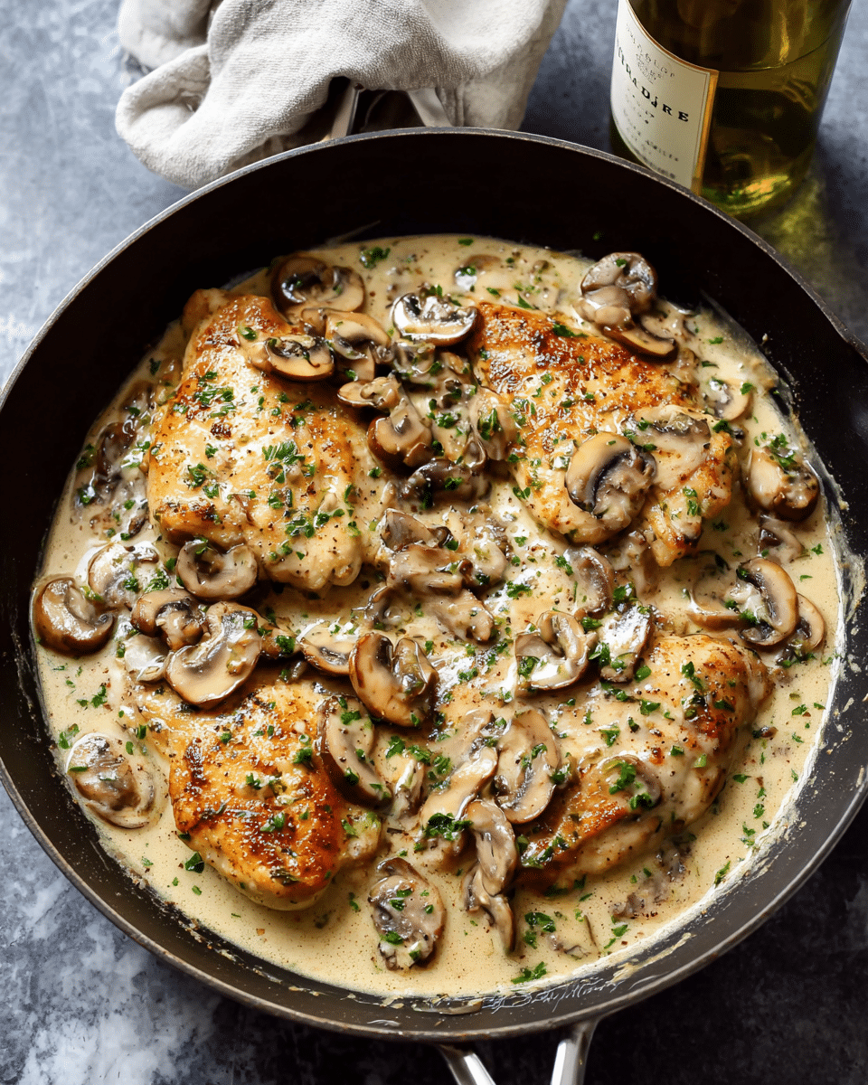 Creamy White Wine Mushroom Chicken