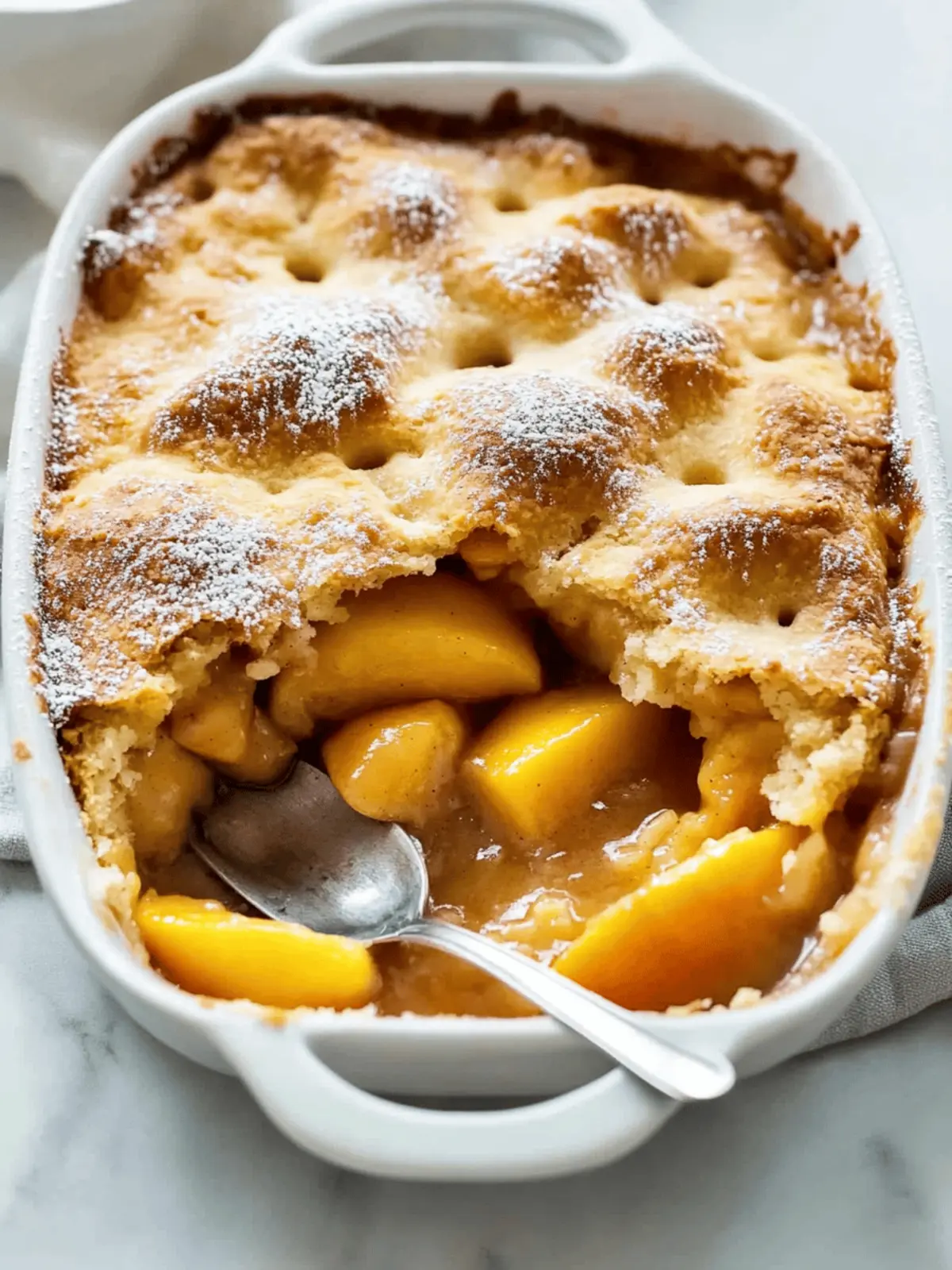 Peach Cobbler That’s Gooey Inside With A Crisp Sugary Crust