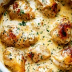 Creamy Oven Baked Chicken Thighs