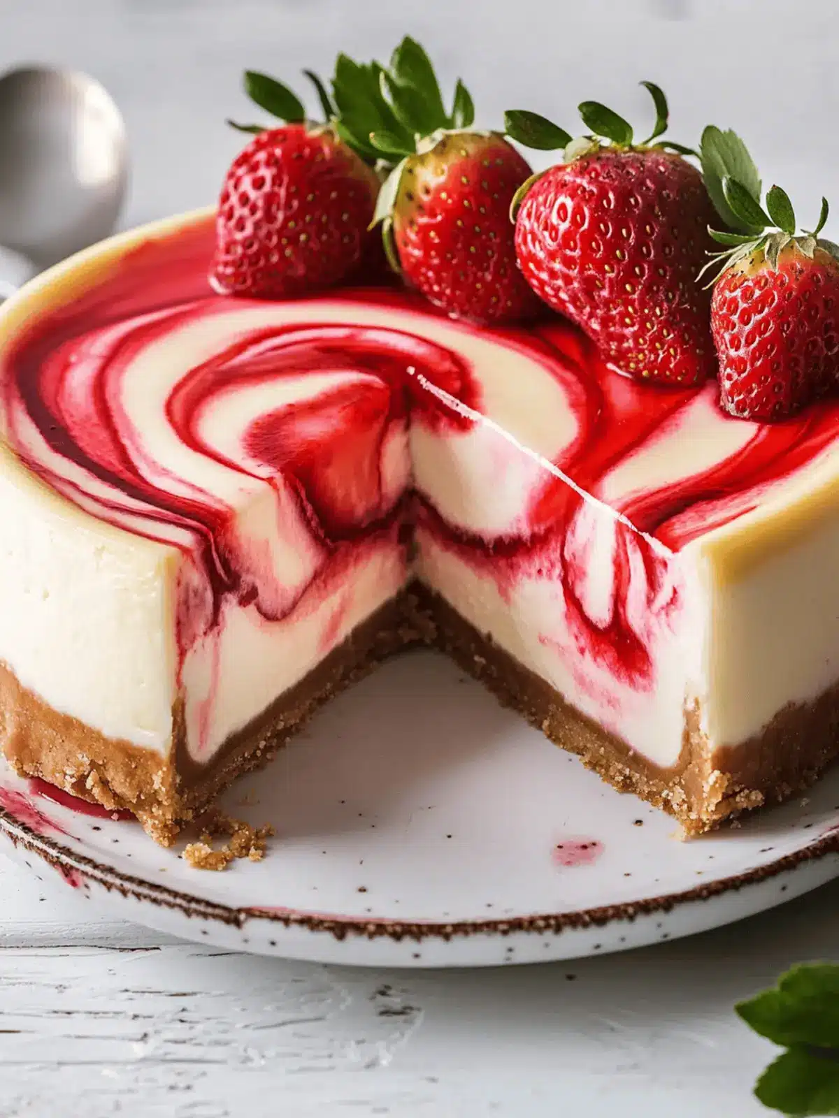 Strawberry Swirl Cheesecake Recipe