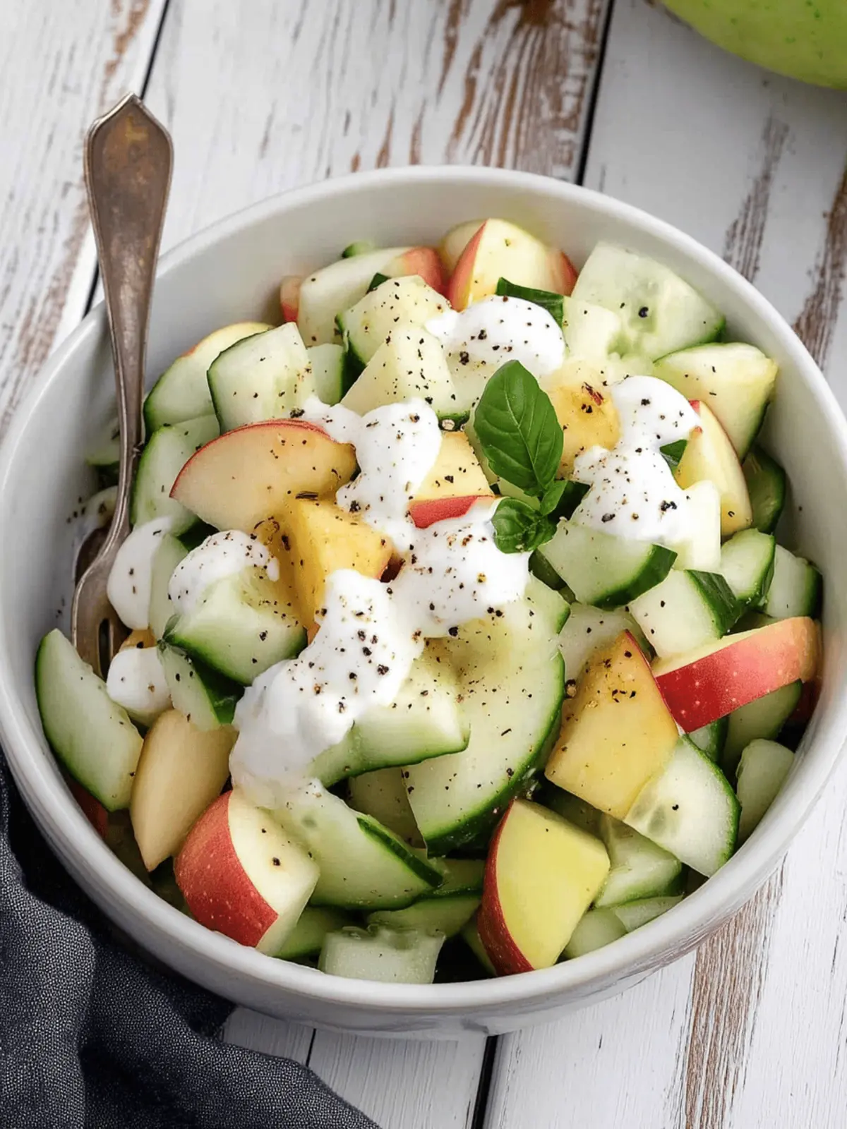 Crisp Cucumber Apple Salad with Creamy Yogurt Flavor Boost