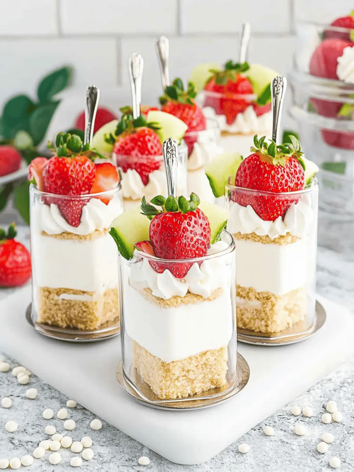 No-Bake Strawberry Cheesecake Parfaits (Party Friendly)